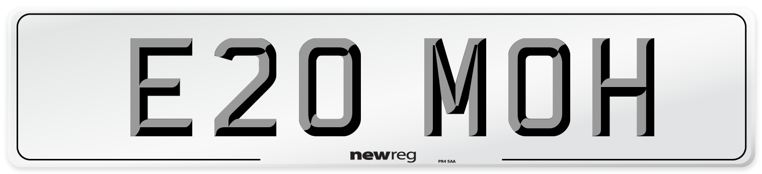 E20 MOH Number Plate from New Reg